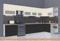 Кухня Интерлиния Мила Матте 1.5x3.9 Б правая (слон кость-пепел-травертин серый) картинка