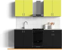 Кухня Сивирин-Компани Клео колор 1.6 (черный/лайм) картинка