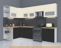 Кухня Интерлиния Мила Матте 1.5x2.9 Б левая (слоновая кость/пепел/травертин с.) картинка