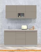 Кухня Интерлиния Мила Матте 1.7 А (луна/луна/травертин серый) картинка