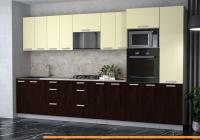 Кухня Интерлиния Мила Лайт 3.4 ВТ (ваниль/дуб венге/малага) картинка