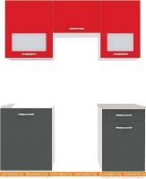 Кухня ВерсоМебель Эко-6 1.7 (антрацит/красный чили) картинка