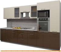 Кухня Интерлиния Мила Gloss 3.4 (ваниль-шоколад) картинка