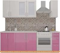 Кухня ВерсоМебель ВерсоЛайн 7-1.7 (белый 001/розовый 011) картинка