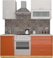 Кухня ВерсоМебель ВерсоЛайн 8-1.3 (белый 001/манго 007) картинка