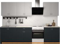 Кухня S-Company Клео лайт 2.4 (антрацит/стальной серый) картинка