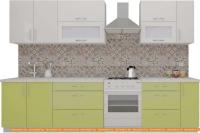 Кухня ВерсоМебель ВерсоЛайн 8-2.5 (белый 001/лайм 003) картинка