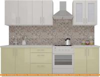 Кухня ВерсоМебель ВерсоЛайн 7-2.1 (белый 001/ваниль 102) картинка