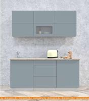 Кухня Интерлиния Мила Матте 1.8 А (океан/океан/травертин серый) картинка