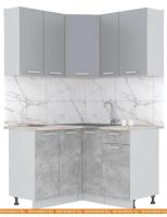 Кухня Интерлиния Мила Лайт 1.2x1.3 (серебристый-бетон-бискайская сосна) картинка