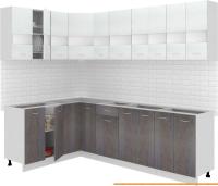 Кухня Кортекс-мебель Корнелия Экстра 1.5x2.5 без столешницы (белый/береза) картинка