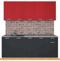 Кухня Интерлиния Мила Лайт 2.0 (красный-антрацит-кастилло темный) картинка