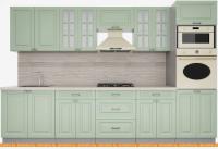 Кухня Интерлиния Мила Деко 3.2 (мята-мята-травертин серый) картинка