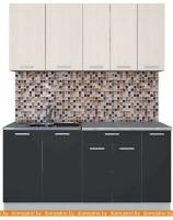 Кухня Интерлиния Мила Лайт 1.7 (вудлайн кремовый-антрацит-бискайская сосна) картинка