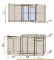 Кухня Интерлиния Мила 16-60 (дуб венге/красный) картинка
