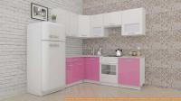 Кухня ВерсоМебель ЭкоЛайт-5 1.4x2.2 левая (белый/розовый) картинка