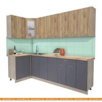 Кухня Интерлиния Мила 12x27 (дуб золотой-антрацит-дуб бунратти) картинка