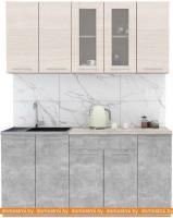 Кухня Интерлиния Мила 18 (вудлайн кремовый-бетон-бискайская сосна) картинка