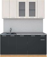 Кухня Интерлиния Мила 17-60 (антрацит/вудлайн кремовый) картинка