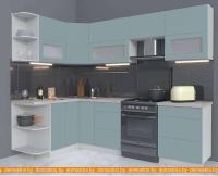 Кухня Интерлиния Мила Матте 1.5x2.6 Б левая (океан-океан-травертин серый) картинка