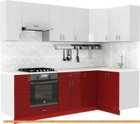 Кухня S-Company Клео глосc 1.2x2.5 правая (бургундский глянец/белый глянец) картинка