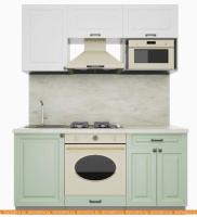 Кухня Интерлиния Мила Деко 1.7 (белый-мята-опал светлый) картинка
