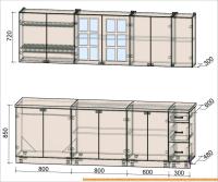 Кухня Интерлиния Мила Деко 2.5 А (белый/кастилло темный) картинка