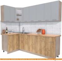 Кухня Интерлиния Мила 12x24 (серебристый-дуб золотой-дуб бунратти) картинка