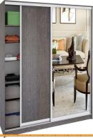 Шкаф-купе Кортекс-мебель Сенатор ШК11-45 Классика ДСП с зеркалом (береза) картинка