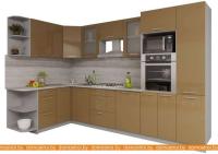 Кухня Интерлиния Мила Gloss 1.68x3.2 левая (капучино-капучино) картинка