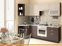 Кухня Vivat Mebel Лофт-03 (cappuccino veralinga/wenge veralinga) картинка