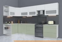 Кухня Интерлиния Мила Матте 1.5x3.5 Б левая (белый/мята/опал светлый) картинка