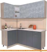 Кухня Интерлиния Мила 12x19 (бетон-антрацит-травертин) картинка