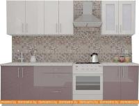 Кухня ВерсоМебель ВерсоЛайн 3-2.1 (белый 001/глициния 029) картинка