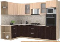 Кухня Интерлиния Мила 1.68x2.8 левая (дуб молочный-дуб венге-малага) картинка