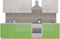 Кухня ВерсоМебель ВерсоЛайн 4-2.5 (белый 001/яблоко 005) картинка