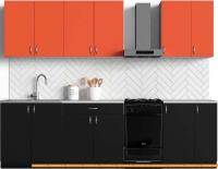Кухня S-Company Клео колор 2.3 (черный/пламя) картинка
