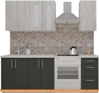 Кухня ВерсоМебель ВерсоЛайн 5-1.6 (дуб крафт белый/антрацит) картинка