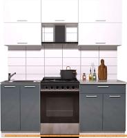 Кухня Интерлиния Мила Gloss 60-19 (белый/асфальт глянец) картинка