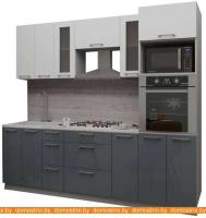 Кухня Интерлиния Мила Gloss 2.4 (белый-асфальт) картинка