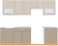 Кухня ВерсоМебель Эко-5 2.5 (крослайн латте/крослайн карамель) картинка