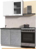 Кухня Интерлиния Мила Пластик 1.0 Б (мрамор/белый глянец/кастилло темный) картинка
