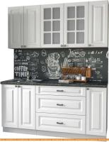 Кухня Интерлиния Мила Деко 1.7Б (белый/кастилло темный) картинка
