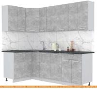 Кухня Интерлиния Мила Лайт 1.2x2.3 (бетон-бетон-кастилло темный) картинка