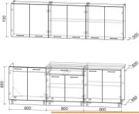 Кухня Интерлиния Мила Лайт 2.4 (салатовый/дуб венге) картинка