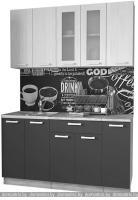 Кухня Интерлиния Мила 15 (серебристый-дуб золотой-дуб бунратти) картинка