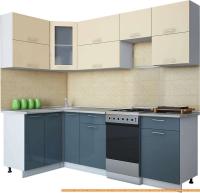 Кухня Интерлиния Мила Gloss 50-12x24 (ваниль/асфальт глянец) картинка