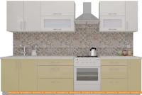 Кухня ВерсоМебель ВерсоЛайн 8-2.5 (белый 001/персик 022) картинка