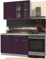 Кухня Интерлиния Мила Пластик 1.2 Б (слива глянец/опал светлый) картинка