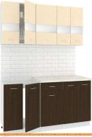 Кухня Кортекс-мебель Корнелия Экстра 1.5м (венге светлый/венге/мадрид) картинка